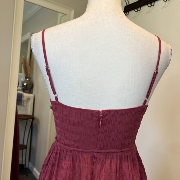 NWT Lulus Cue the Cuteness Mauve Purple Twist Front Midi Dress, Size XS - Picture 13 of 16